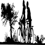 Silhouettes, Couple Cycling