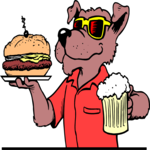 Dog with Food & Drink Clip Art