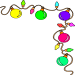 Ornaments & Lights Corner 2 Clip Art