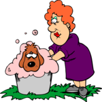 Dog Bathing 3 Clip Art