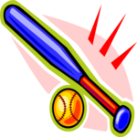 Baseball - Bat & Ball 3 Clip Art
