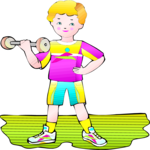 Boy Exercising 1 Clip Art