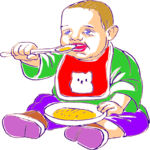Baby Eating 1 Clip Art