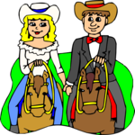 Couple on Horseback