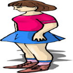 Girl in Skirt 1 Clip Art