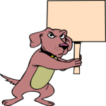 Dog with Sign Clip Art