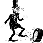 Lincoln Kicking Tire Clip Art