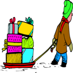Gifts on Sled 1 Clip Art