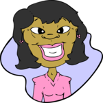 Woman Grinning Clip Art