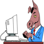 Donkey at Computer