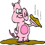 Pig with Mud Pie Clip Art