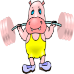 Weight Lifter - Hippo Clip Art
