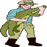 Man & Alligator Clip Art