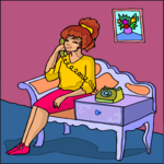 Talking on Phone (2) Clip Art