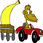 Monkey with Large Banana 1 Clip Art