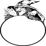 Witch Crystal Ball Frame Clip Art