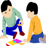 Children & Puzzle Clip Art