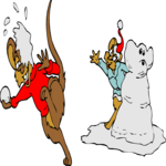 Snowball Fight - Mice Clip Art