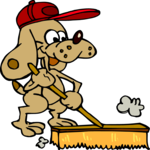 Dog Sweeping Clip Art