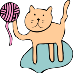 Cat with Yarn 7 Clip Art