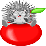 Hedgehog on Apple Clip Art