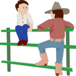 Cowboy & Boy Clip Art