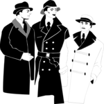 Men in Coats Clip Art
