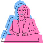 Woman at Desk 7 Clip Art