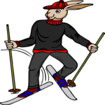 Skier - Rabbit 2 Clip Art