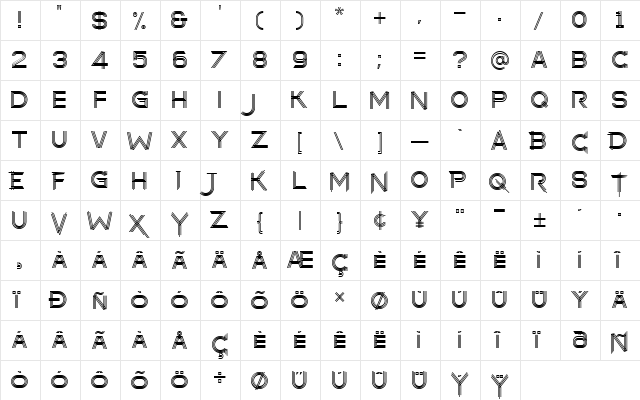 makayla Regular  glyph index