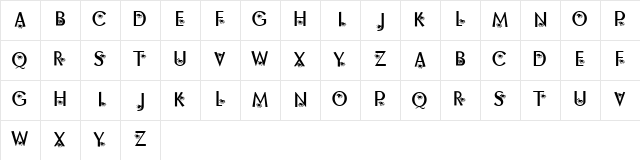 KR Along Came A Spider Regular  glyph index
