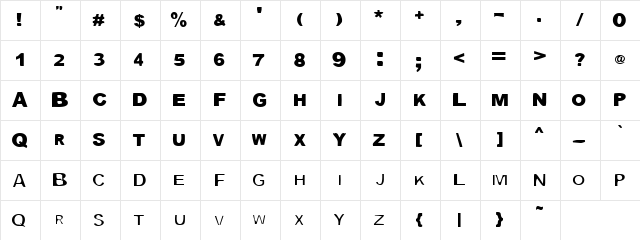 Blockquote Black  glyph index