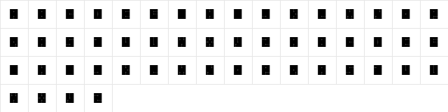 orthogon Regular  glyph index