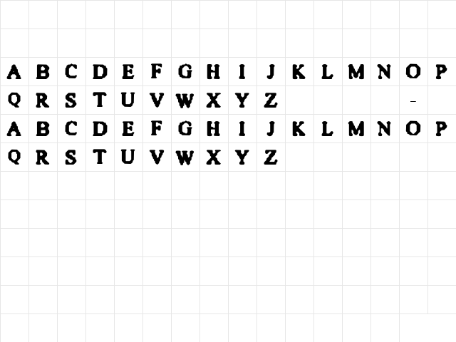 Quite Blunt Regular  glyph index
