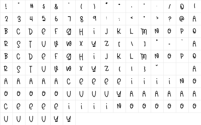 FB-ManyMondays Regular  glyph index