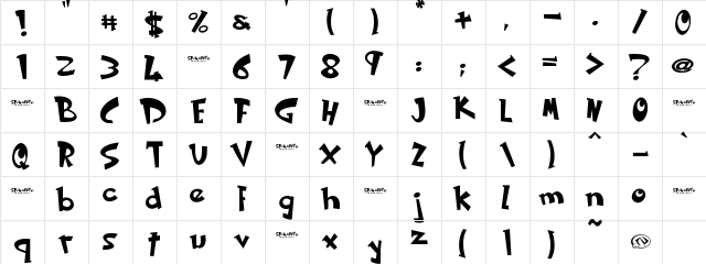 SP-rocket Regular  glyph index