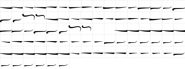 Black Ryder Demo Extra Swash Regular  glyph index