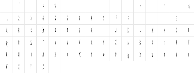 SidTheSpider Regular  glyph index