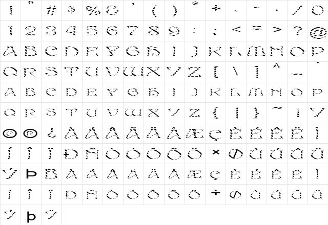 FZ JAZZY 20 STRIPED EX Normal  glyph index