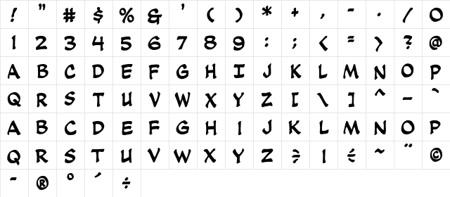 CCSoothsayer Regular  glyph index