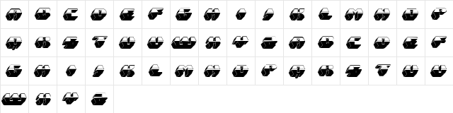 Rental Shadow Regular  glyph index