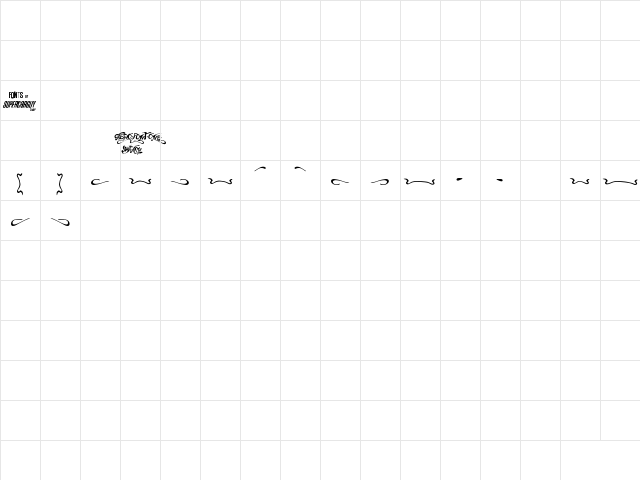Aero Font One Swash Regular  glyph index