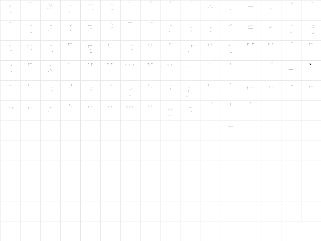 BIMBEY Inner Regular  glyph index