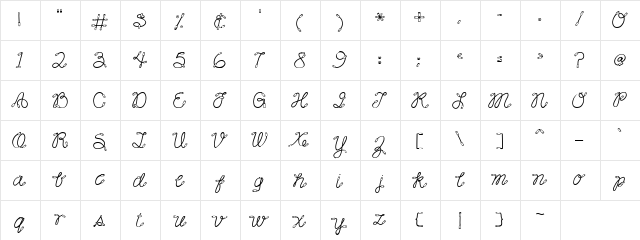 CK Jump Rope Regular  glyph index
