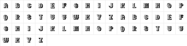 Necklace Regular  glyph index