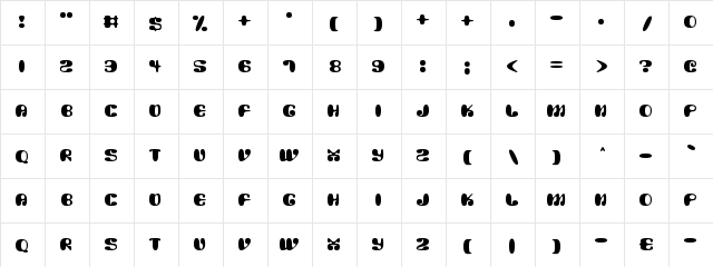 Alien Mushrooms Regular  glyph index