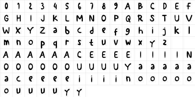 Nhaturlhy Regular  glyph index