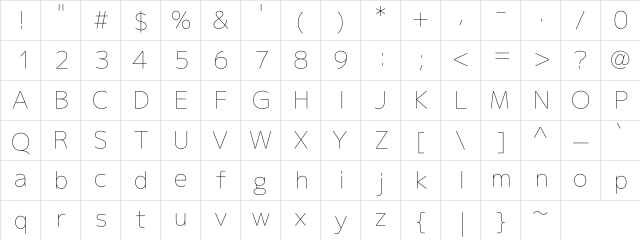 M+ 2p thin  glyph index