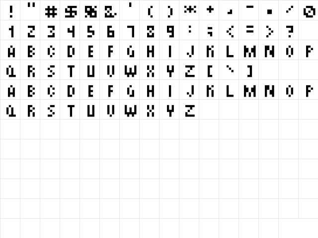 DemonKakubariFont Regular  glyph index