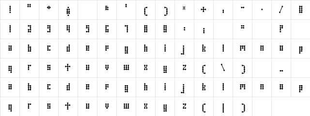 Skeletor Stance Regular  glyph index